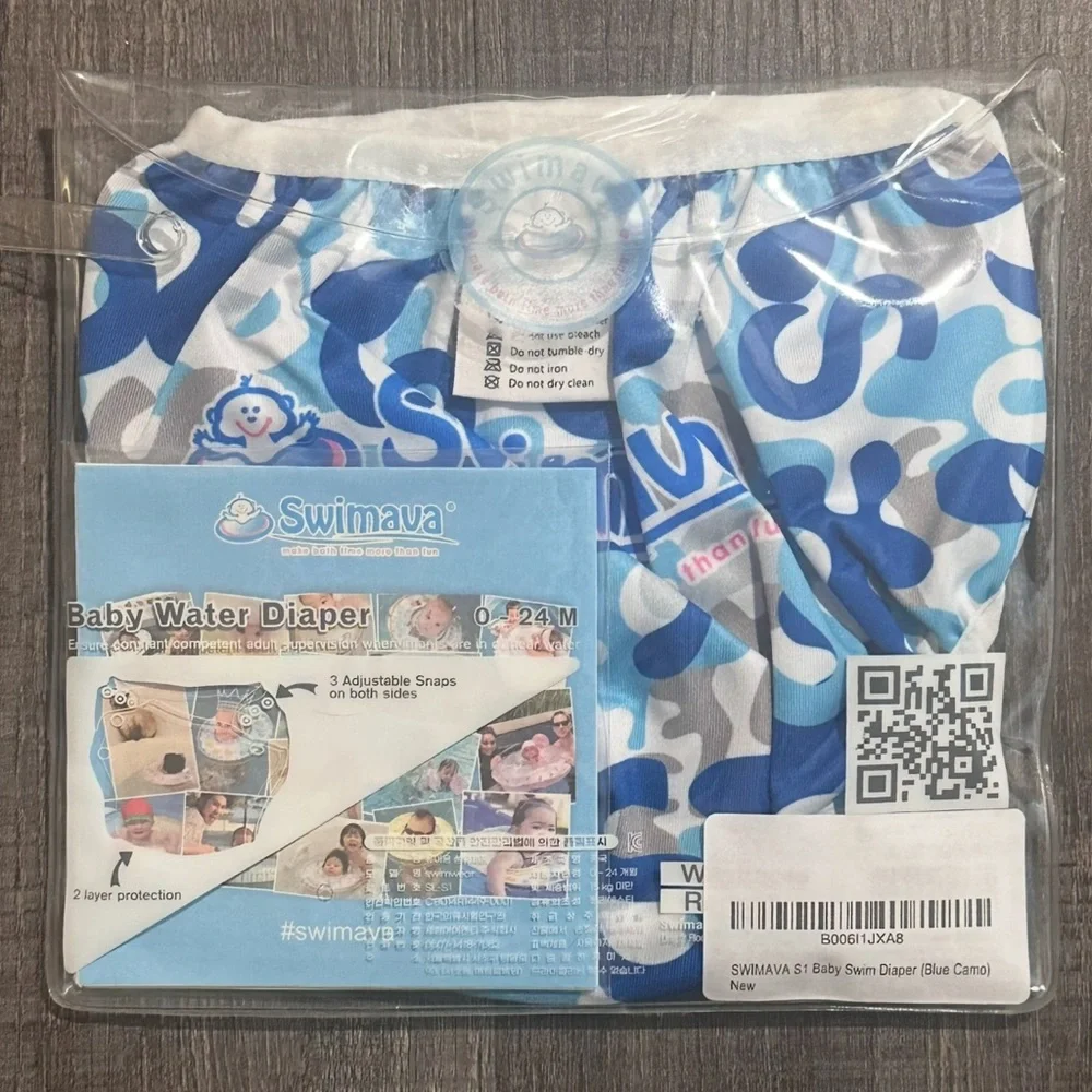 💞 New Swimava Baby Size 0-24 Months Reusable & Adjustable Cloth Swim Diaper